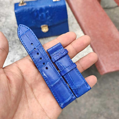 Dây đồng hồ da cá sấu thật 