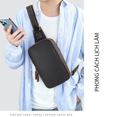 Túi đeo chéo nam DA BÒ THẬT phong cách mới  - BEE GEE DCN9220