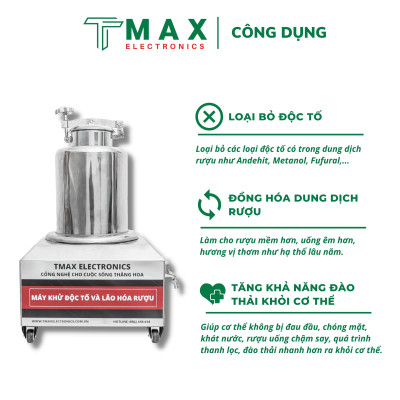 Máy Khử Độc Tố Và Lão Hóa Rượu Tmax Electronics 15L - Hàng Chính Hãng - Bảo Hành 12 Tháng
