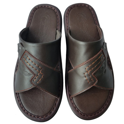 Dép Nam BIGGBEN May Viền Da Bò Thật Cao Cấp DN323