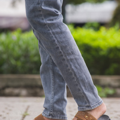 Dép Nam, Dép Quai Ngang Nam Da Bò SUNPOLO SNA101 Trẻ trung (Đen, Nâu bò)