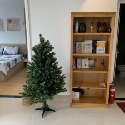 Cây thông noel 3 loại lá gắn trái thông cao 150cm