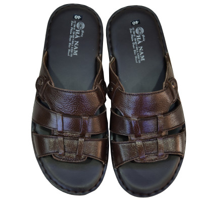 Dép Nam Quai Ngang HÀ NAM Da Bò Thật Cao Cấp DNA2118