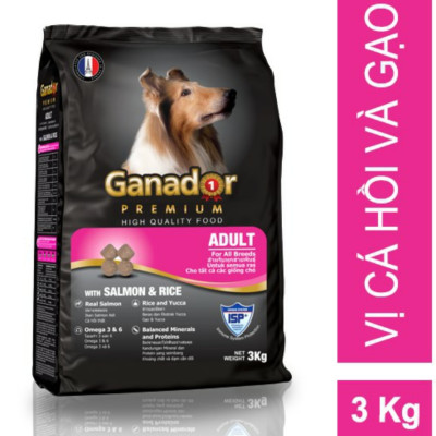 20KG Thức ăn cho chó trưởng thành Ganador vị cá hồi và gạo- Ganador Adult with Salmon & Rice - Thức ăn hạt cho Chó