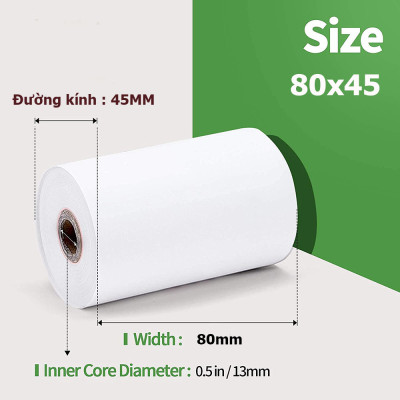 Set 50 cuộn giấy in nhiệt K80 ∅45 (OJI - JAPAN) Hàng nhập khẩu