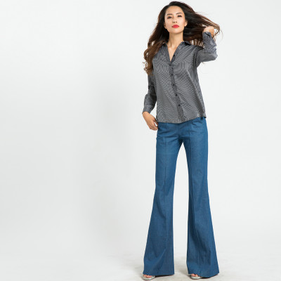 Áo Sơ Mi Nữ Công Sở Cao Cấp Thời trang thiết kế Hity TOP082 (Sọc Trắng Đen)