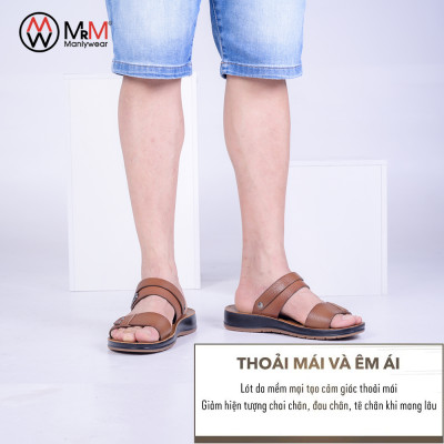 Dép Sandal Nam Da Bò - DC03 Đế Cao Đúc Nguyên Khối, Đường Khâu Chắc Chắn, Đế Massage Mềm Mại Êm Chân