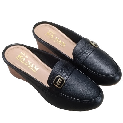 Sục Nữ Đế Xuồng HA NAM Da Bò Thật Đế Cao Su 5cm DNU2183