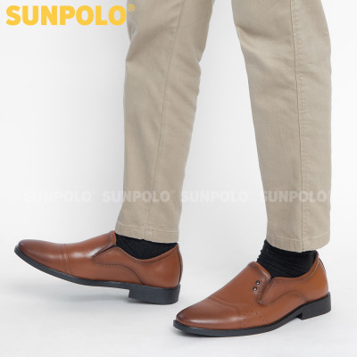 Giày Da Nam, Giày Tây Công Sở Nam Da Bò SUNPOLO SPH310 (Đen, Nâu)