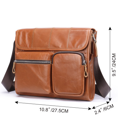 Túi Nam Da Đeo Chéo BHM380 Túi đeo vai dáng ngang, chuẩn da bò thật