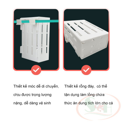 Giỏ nhựa trồng cây thủy canh móc thành hồ trang trí bể cá tép thủy sinh bán cạn