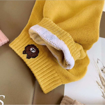 Set 10 đôi tất gấu nữ người lớn cổ ngắn - Tặng túi