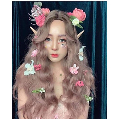 Tóc giả 2 mái tóc xù sóng cao cấp - Tặng lưới chùm tóc