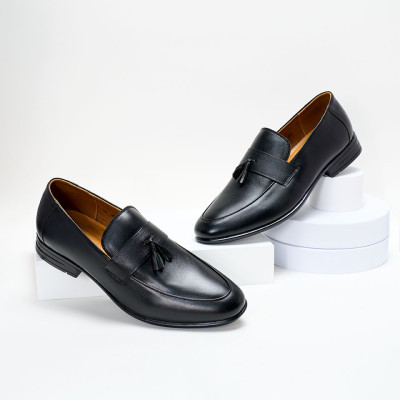 Giày Tây Nam Da Bò Thật Nơ Chuông PABNO PN21032 – Đen/Nâu