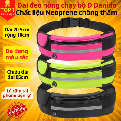 Túi Chạy Bộ Kiêm Đai Đeo Hông Dã Ngoại D Danido, Có chỗ cắm tai nghe chống thấm nước, kích thước 10x85cm cao cấp D Danido
