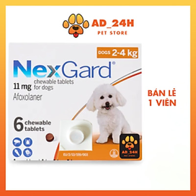 Viên nhai Nexgard trị ve rận, bọ chét cho chó (1 viên)