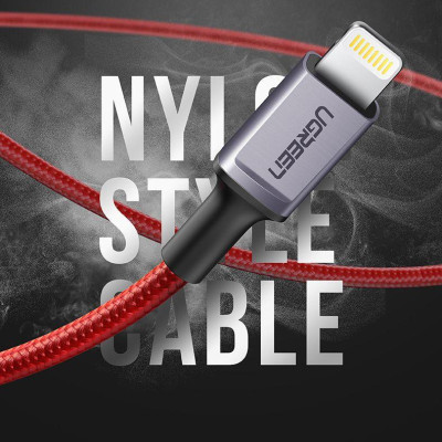 Ugreen UG80635US293TK 1M màu đỏ cáp Lightning ra USB có chíp MFI chính hãng - HÀNG CHÍNH HÃNG