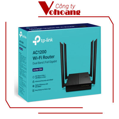 Bộ Phát Wifi TP-Link Archer C64 Băng Tần Kép Chuẩn AC1200 - Hàng Chính Hãng