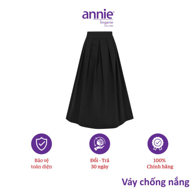 Váy chống nắng annie cotton màu đen thời trang form rộng dễ mặc siêu bền