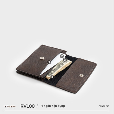 Ví Trita ( Thời trang nữ dáng ngắn tiện lợi - Ví da RV100 )