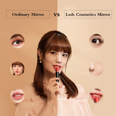 Gương Trang Điểm Để Bàn Có Đèn Led Cảm Ứng Có Thể Sạc Lại