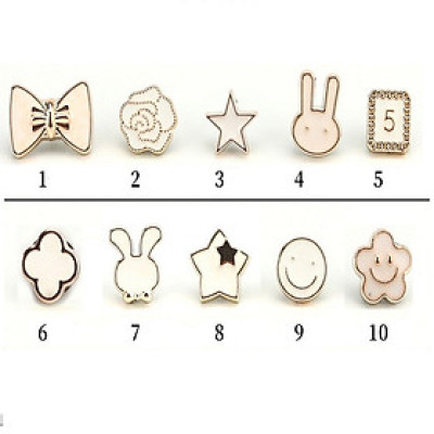 Set ghim cài áo mini, 10 nút cài áo siêu xinh, trâm cài cổ áo chống hở nhiều kiểu lựa chọn