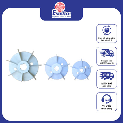 Cánh quạt nhựa cho motor công nghiệp (động cơ điện công nghiệp) 1 pha 1 tụ framesize 80 4P (6 cánh)