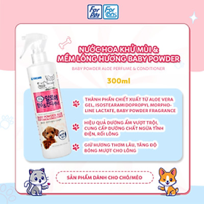 Nước Hoa Khử mùi & mềm lông cho Thú Cưng hương Baby Powder Forcans 300ml