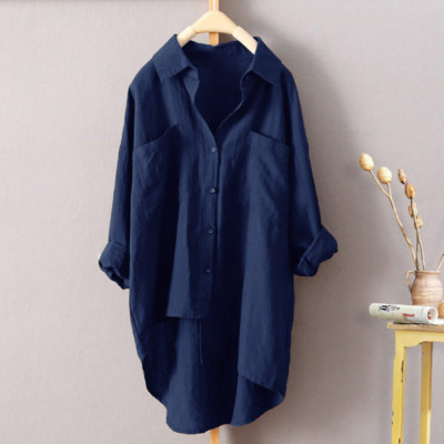 Áo sơ mi nữ phom rộng dài tay, chất liệu Đũi tơ mềm mịn, sơ mi nữ kiểu tà lệch NeSa Shop SMH.31