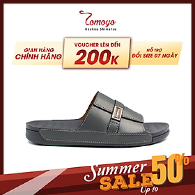 Dép Nam Quai Ngang Siêu Nhẹ Da Bò Cao Cấp TOMOYO TMD305