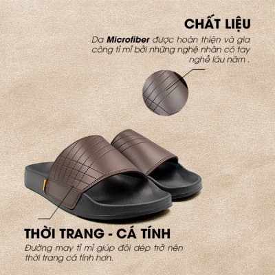 Tomoyo Dép Quai Ngang Da Microfiber Siêu Nhẹ TMD31402