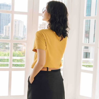 Áo sơ mi màu hồng Peter Pan Blouse Burny A3004312H