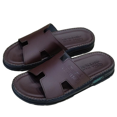 Dép Nam Da Bò HA NAM Đế Siêu Nhẹ Khâu Chỉ Toàn Bộ DNA22041