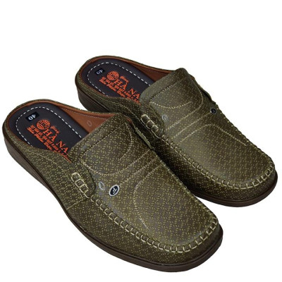 Dép Bít Mũi Nam Da Bò Thật TiTi ĐÔ Cao Cấp GSB2072d