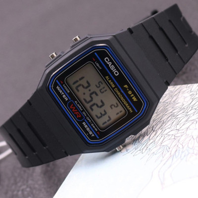 Đồng Hồ Unisex Chính Hãng Casio F-91W-1DG Dây Nhựa