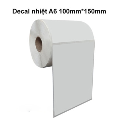 Giấy in nhiệt, decal dán A6 Khổ 100x150mm - 350 tem / 1 cuộn Chuyên in đơn sàn TMĐT , in mã vận đơn có lớp keo dán ( Hàng nhập khẩu )
