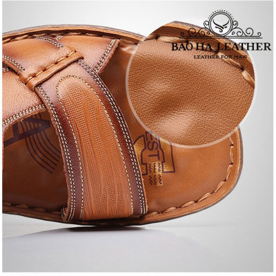 Dép nam quai ngang da bò cao cấp BHD2108 Đế cao su. Bền đẹp, êm chân, thoải mái