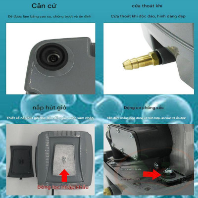 Máy sủi oxy Hailea Hi-Blow Air Pump HAP series sục khí công nghiệp bể lớn thủy sinh cá tép cảnh