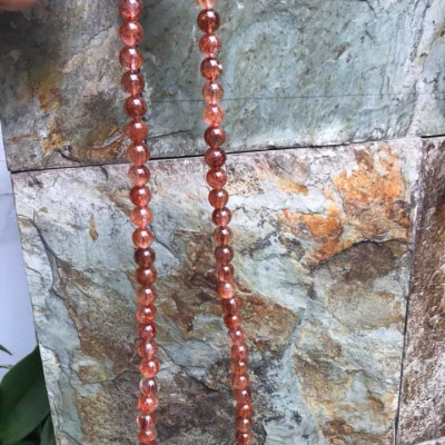 VÒNG CỔ ĐÁ THẠCH ANH TÓC ĐỎ VIP SIZE 8MM CUNG SANH 