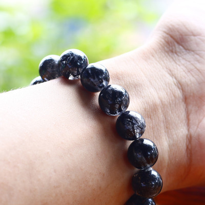 Vòng tay đá thạch anh tóc đen mệnh thủy, mộc - Ngọc Quý Gemstones