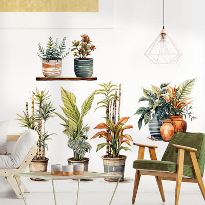 Sticker Giấy Dán Tường Decal Dán tường Tranh Dán Tường Trang Trí Tường Mẫu Chậu Cây Cảnh ZDB-2866