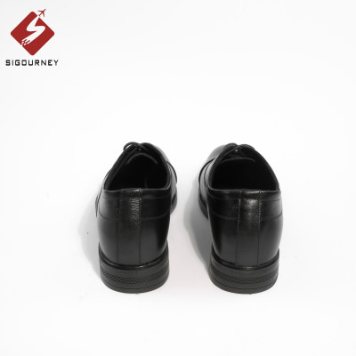 Giày Da Nam Tăng Chiều Cao 6cm Dáng Oxfords SIGOURNEY Màu Đen SIG-33 Bảo Hành 18 Tháng