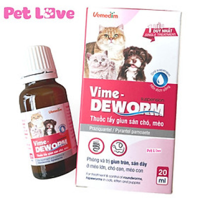 Siro Vime Deworm xổ giun sán cho chó mèo (Vemedim, chai 20ml)