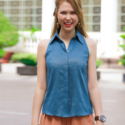 Áo Sơ Mi Halter Veronica TOP159 Thời trang thiết kế Hity