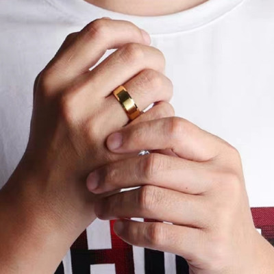 Nhẫn Trơn Nam Phong Cách Trẻ Trung Màu Vàng NN15