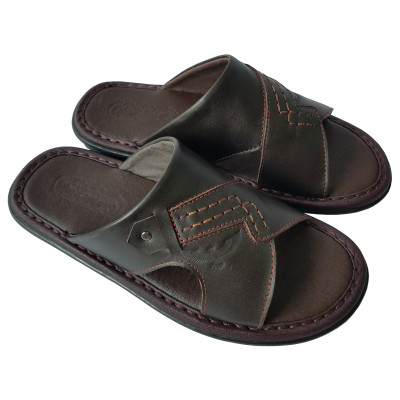 Dép Nam BIGGBEN May Viền Da Bò Thật Cao Cấp DN323