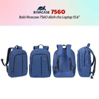 Balô Rivacase 7560 Dành Cho Laptop 15.6" - Hàng Chính Hãng - Bảo Hành 24 Tháng