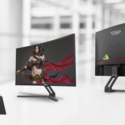 Màn hình VSP CM2705H Gaming cong 27inch (27" FHD MVA 75Hz 6.5Ms, VGA/HDMI) - Hàng chính hãng TECH VISION phân phối