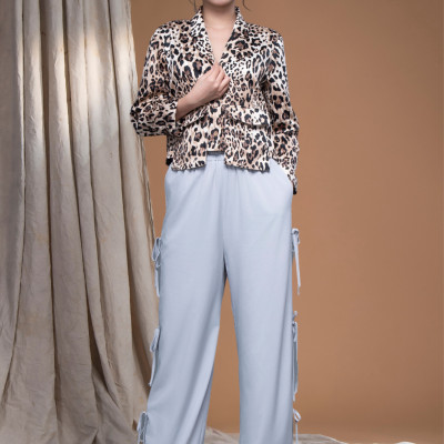 Áo sơ mi danton beo lụa cát túi hộp LM112427 [BST Da Beo]