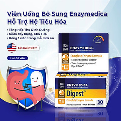 Viên Uống Enzymedica Digest Bổ Sung Enzymes, Hỗ Trợ Hệ Tiêu Hóa, Cải Thiện Tình Trạng Khó Tiêu, Đầy Hơi, Tiêu Chảy, Sản Xuất Tại Mỹ, Lọ 30 viên
